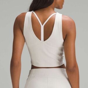 Lululemon Ribbed Softstreme Cropped Tank Top in Ivory Bone